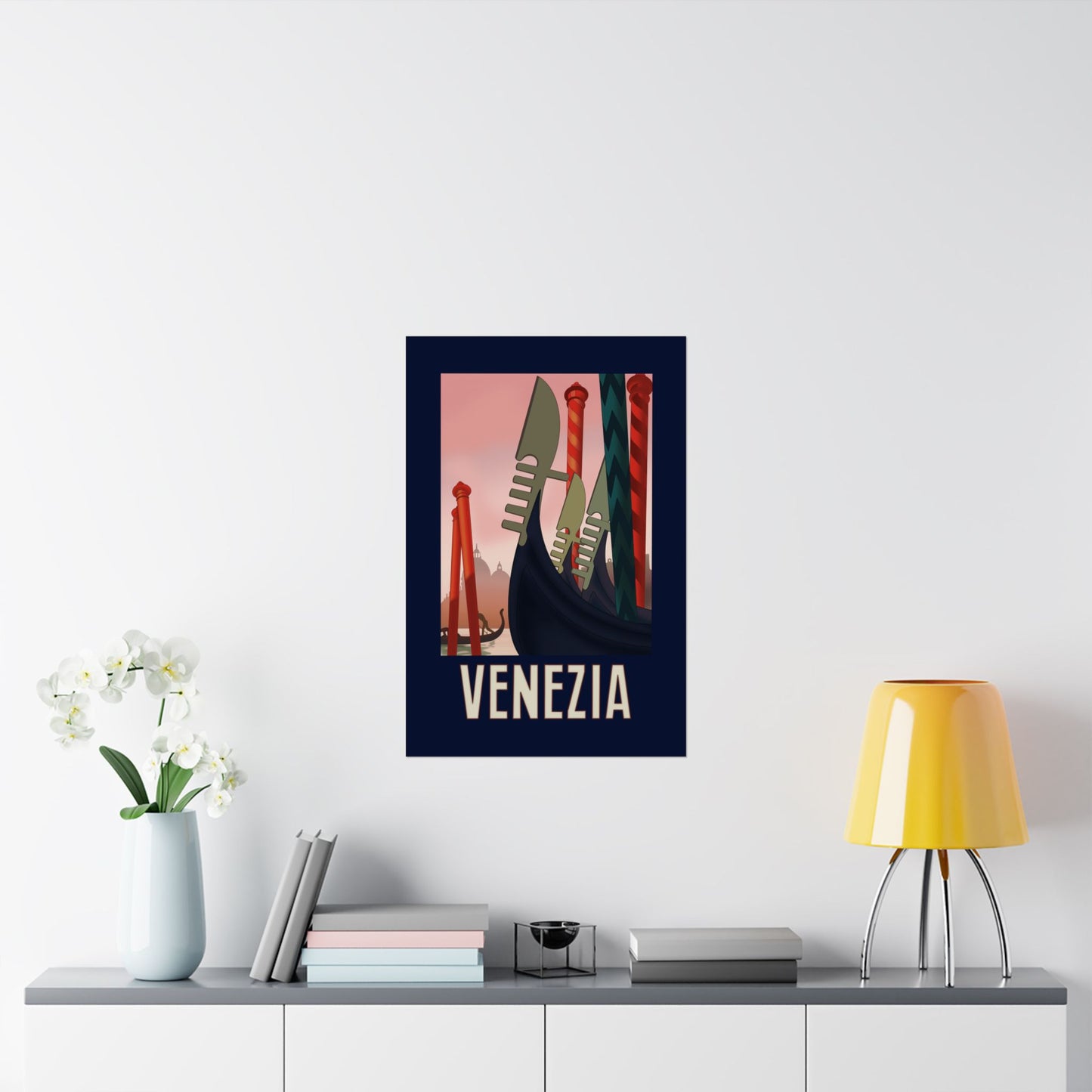 Vintage Travel Destination Venezia Satin Poster