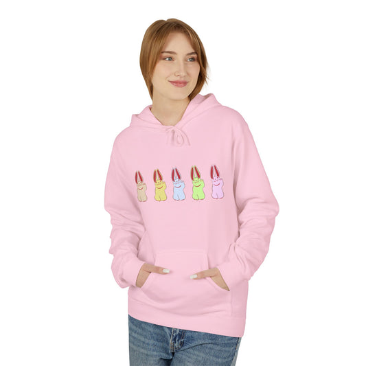 Japanese Rabbit Illustration Hoodie — Cute Pastel Bunny Sweatshirt