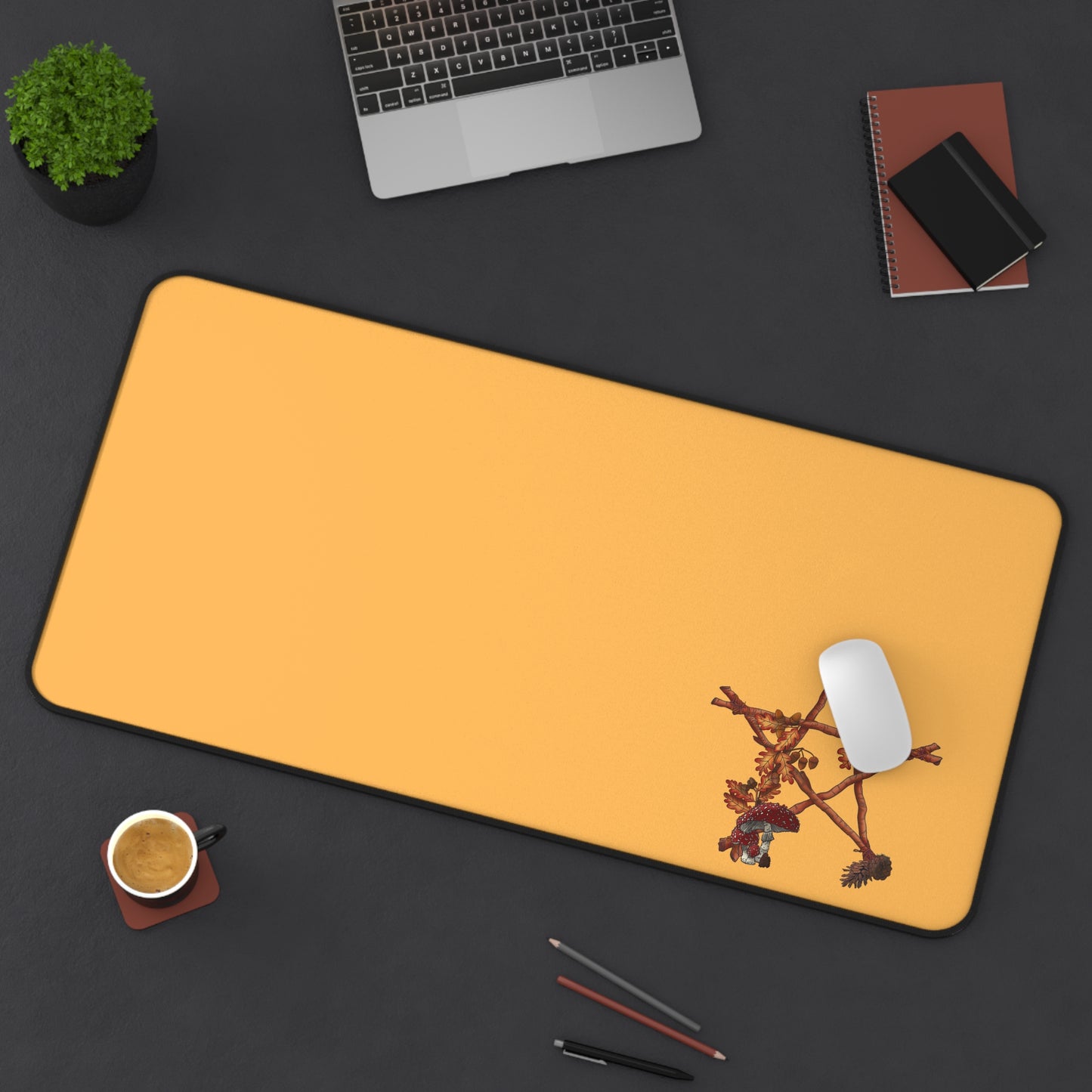 Fall Star and Mushroom Desk Mat