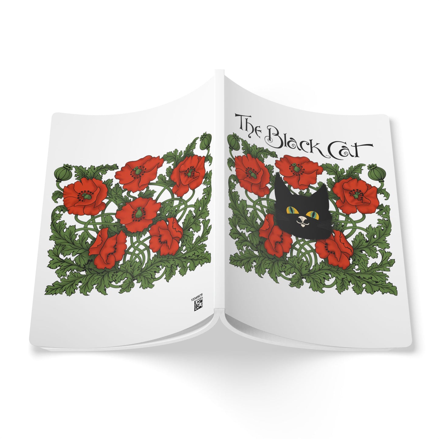 The Black Cat Poppies Journal — The Black Cat Vintage Floral Poppy Design