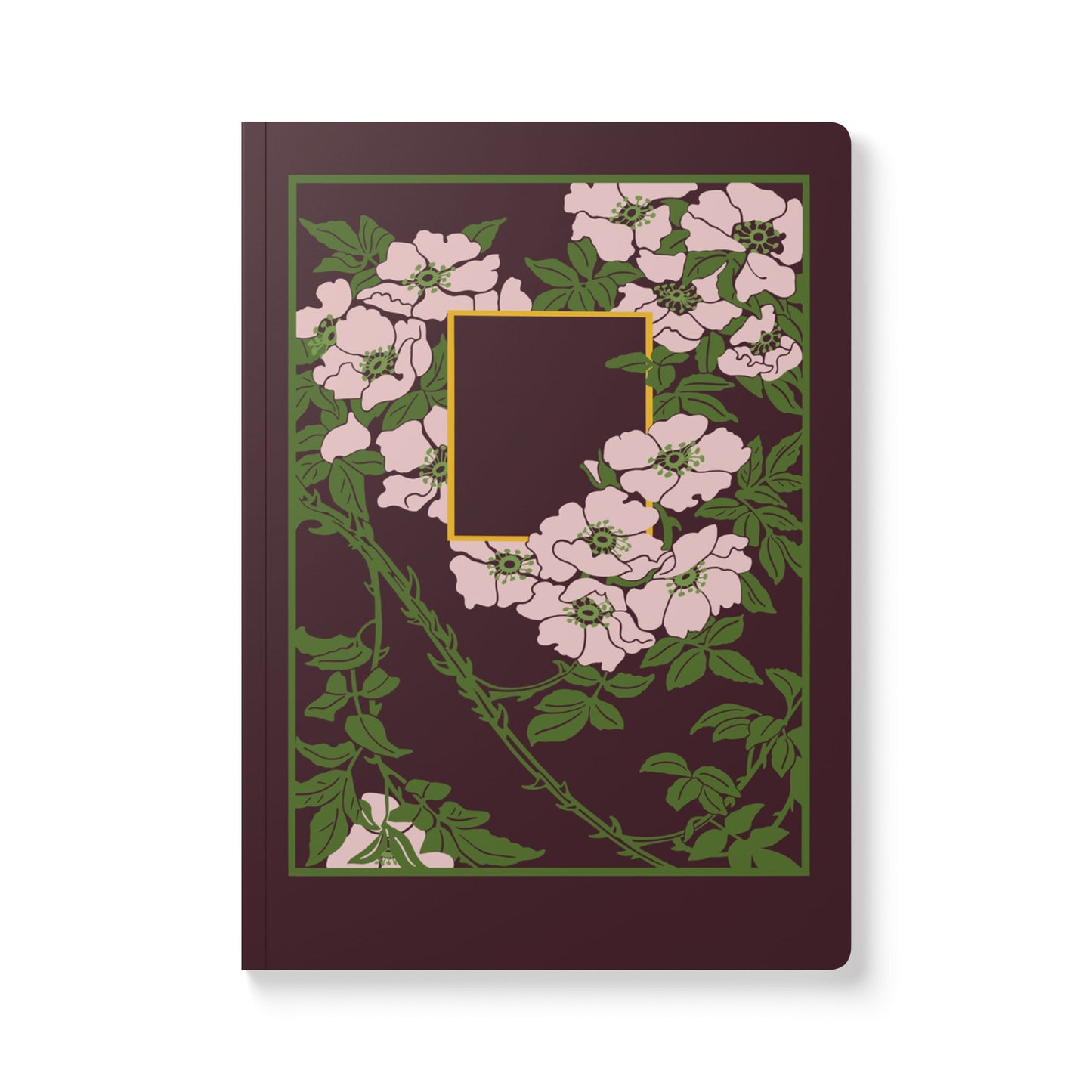 Vintage Book Cover w/Camelia Softcover Journal