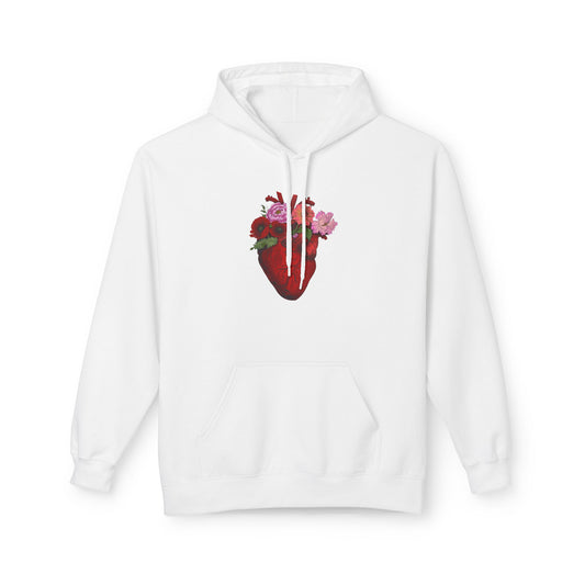 Floral Anatomical Heart Hoodie — Botanical Heart Graphic Pullover