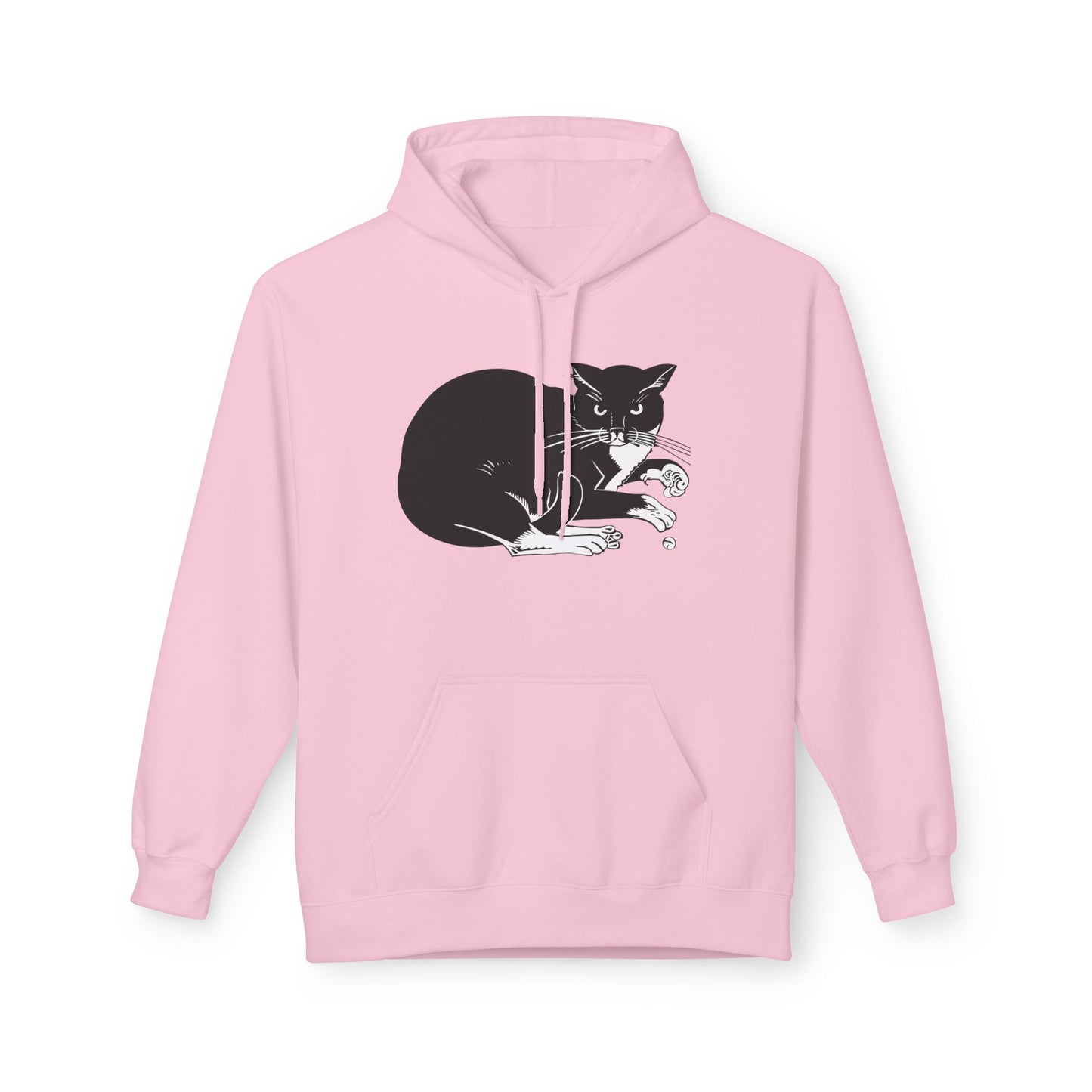 Black Cat Claws Illustration by Henri Van Der Stok Hoodie — Cute Sleeping Cat Graphic Pullover