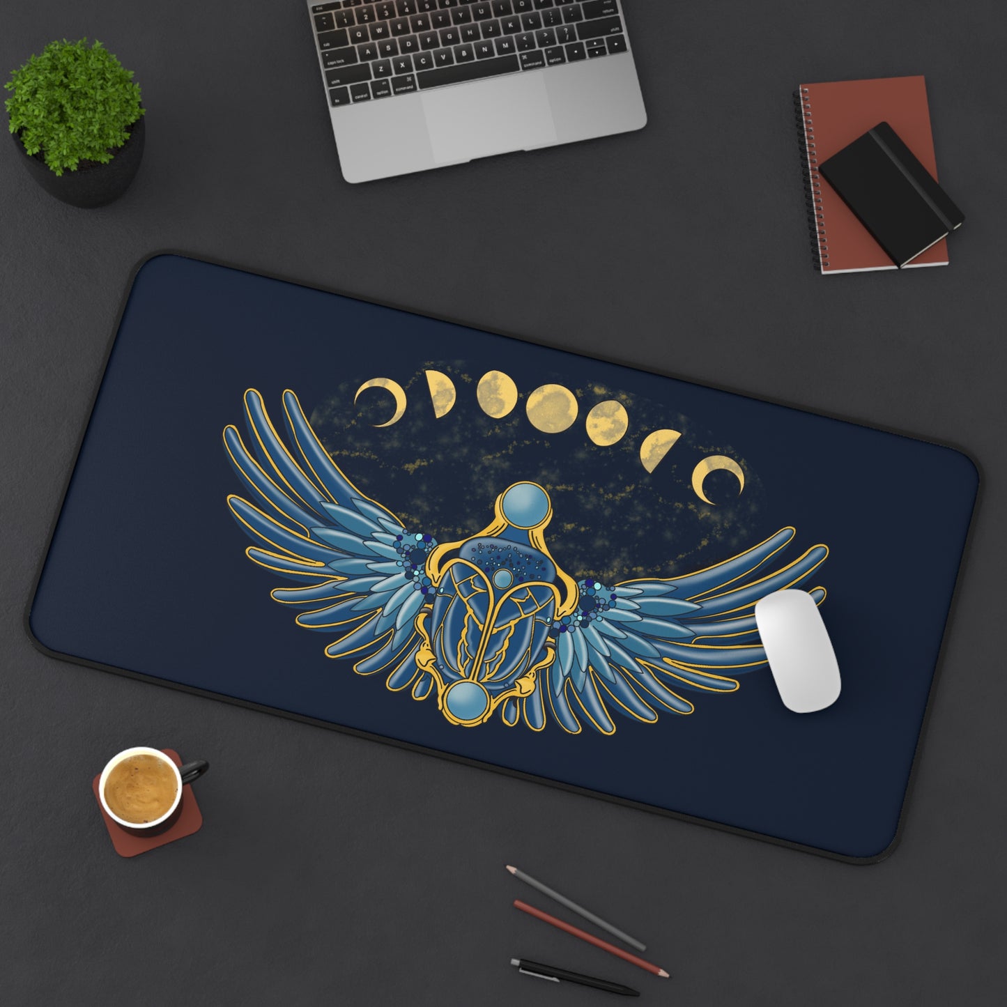Mystical Egypt Winged Scarab Desk Mat