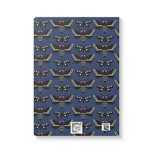 Vintage book Cover w/Moth Softcover Journal