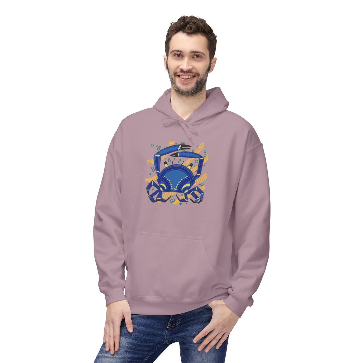 "Le Crabe" illustration by Mathurin Méheut Hoodie — Coastal Sea Graphic Pullover