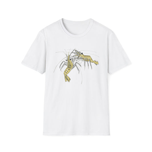 les crevettes by Mathurin Méheut Unizex Tshirt — Minimal Coastal Seafood Graphic Tshirt