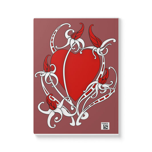 The Black Cat Heart Softcover Journal — Gothic Heart Art Notebook for Writing & Sketching