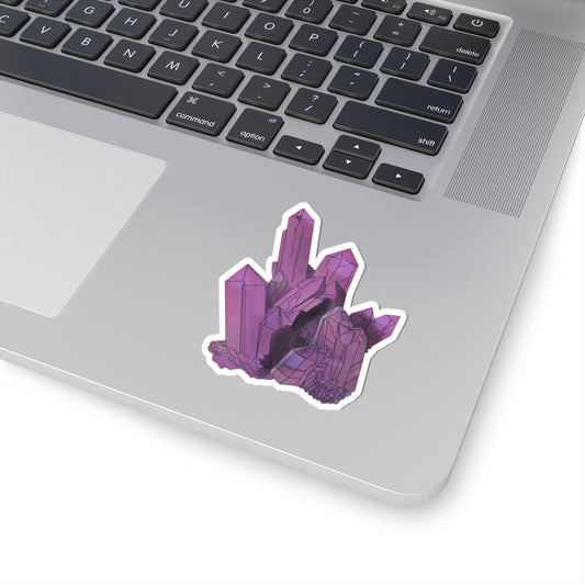 Vibrant Purple Crystals Cluster Sticker