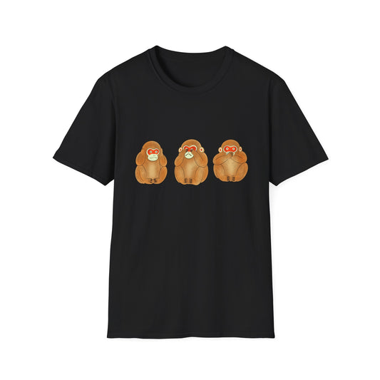 Three Wise Monkeys Fushimi clay doll Tshirt | Three Wise MonkeysGraphic Tee