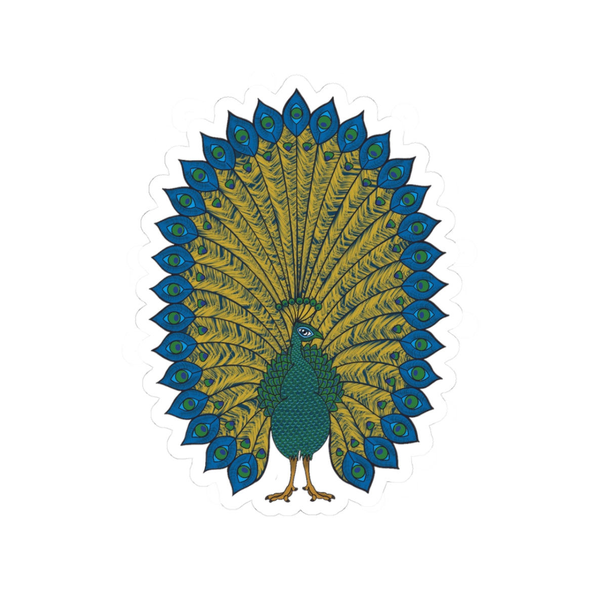 Vibrant Peacock Sticker