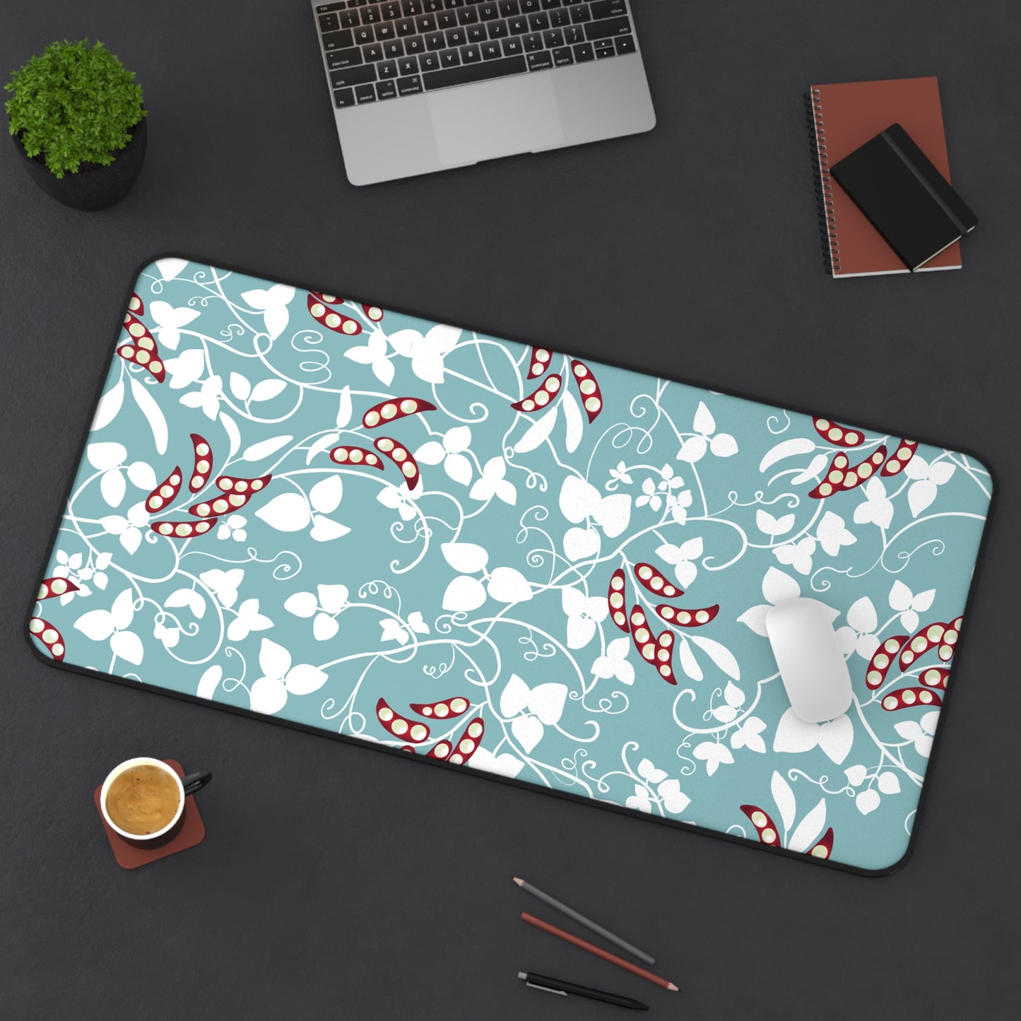Floral & Pea Pods Desk Mat