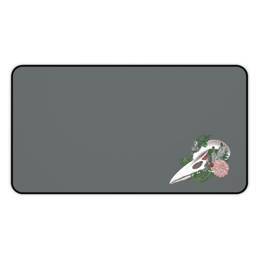 Elegant Floral Skull Desk Mat