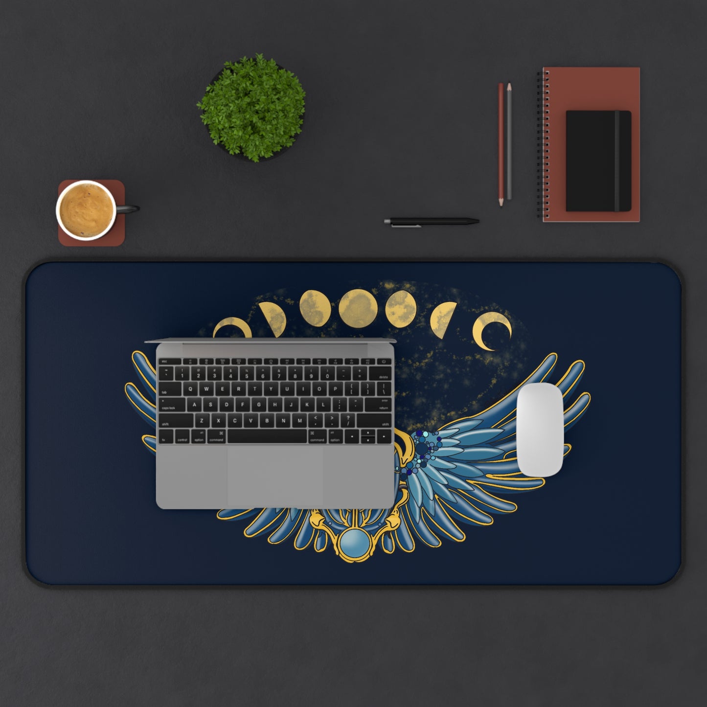 Mystical Egypt Winged Scarab Desk Mat