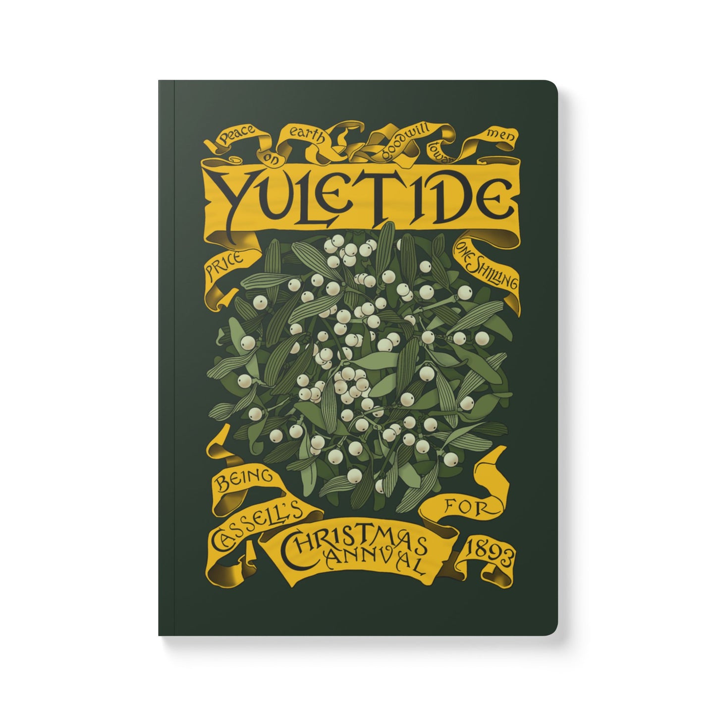 Yuletide Vintage Book Cover Softcover Journal