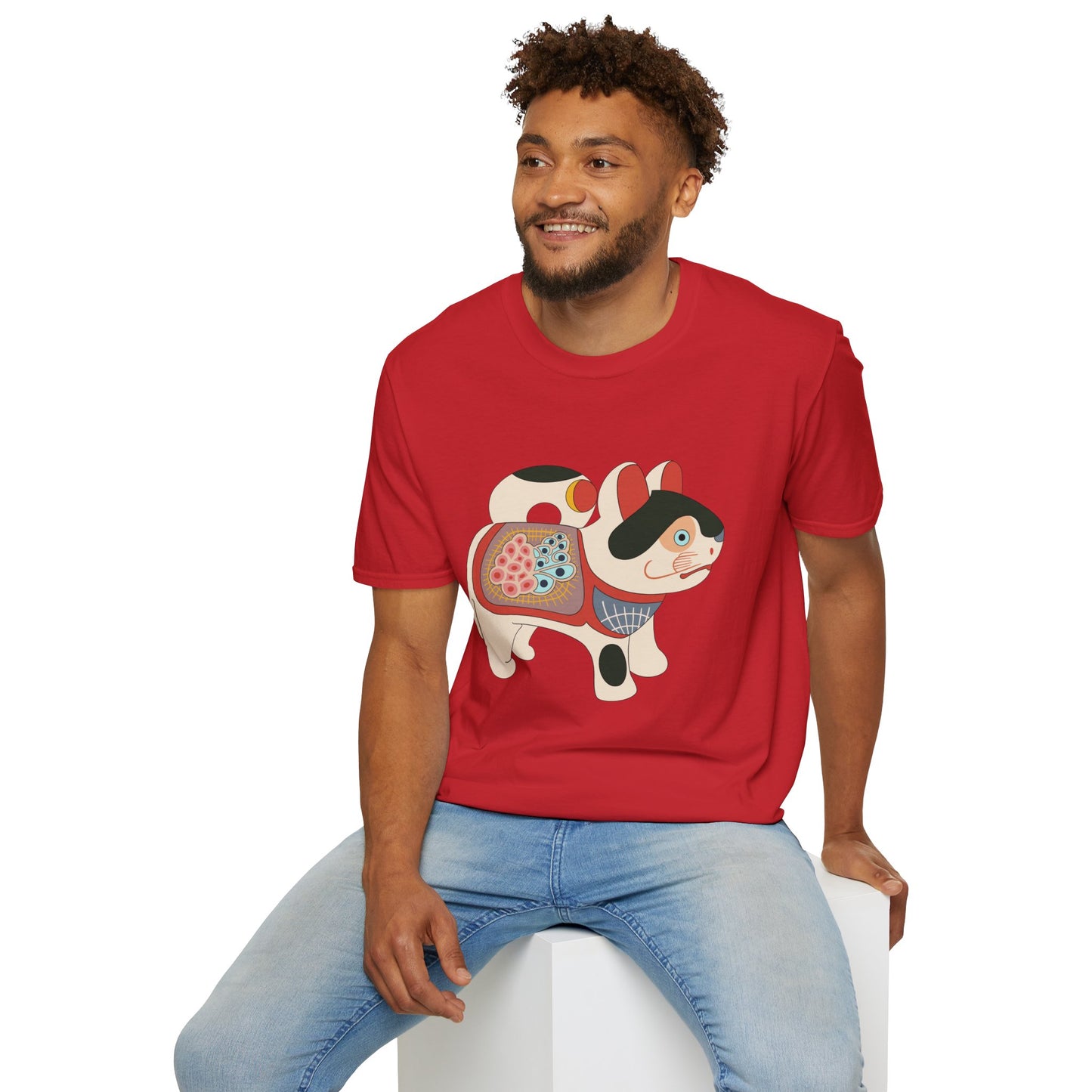 Lucky Inu Hariko illustration by Kawasaki Kyosen Tshirt— Japanese Lucky Cat Tee
