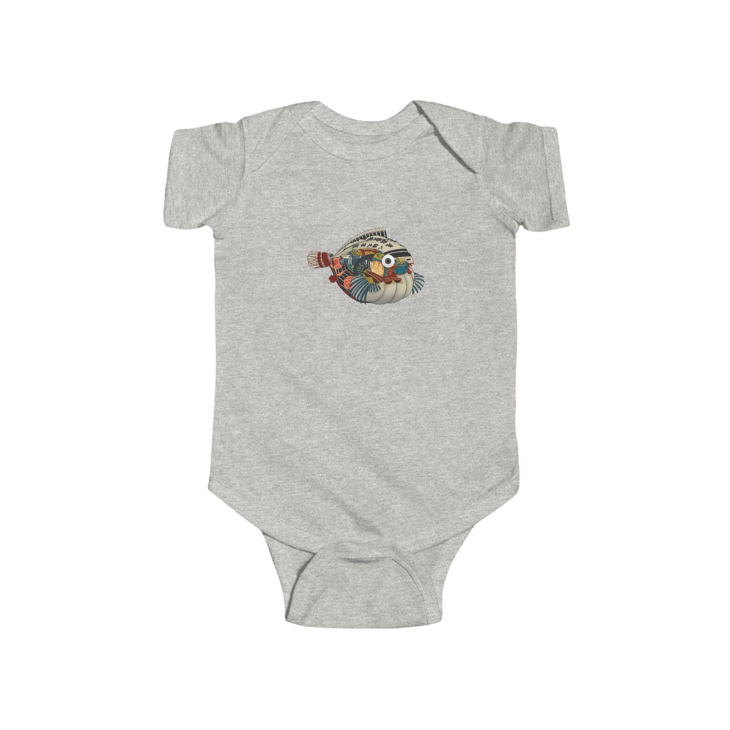 Japanese Vintage Pufferfish Baby Onesie — Cute Sea Creature Infant Onesie