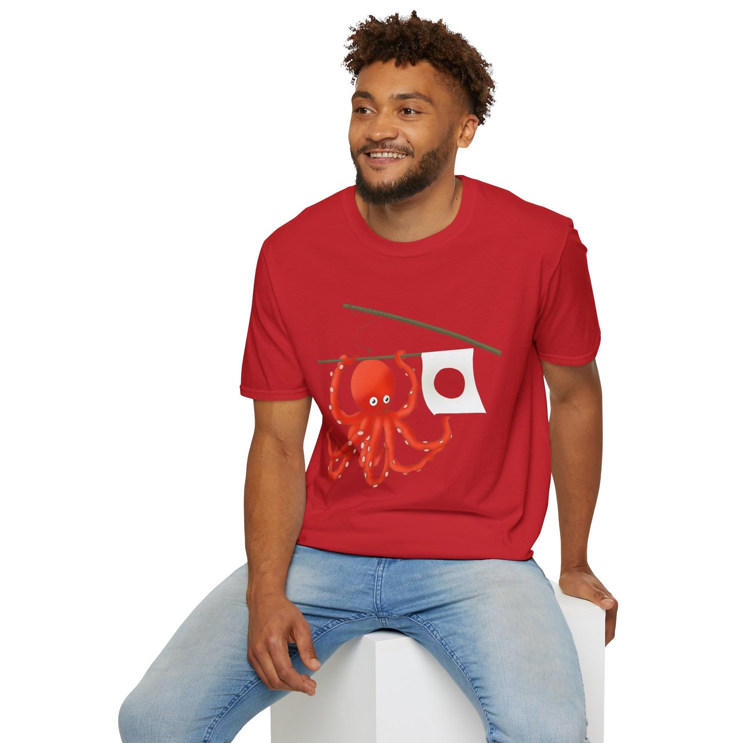 "Tako" Japanese Octopus Tshirt — Cute Red Octopus Graphic Tees