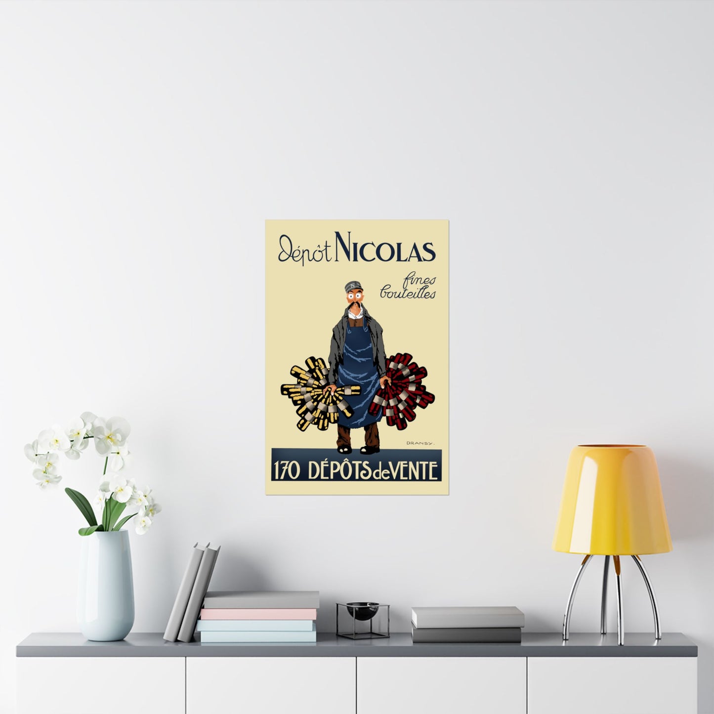Vintage Nicolas Bottle Depot Satin Poster