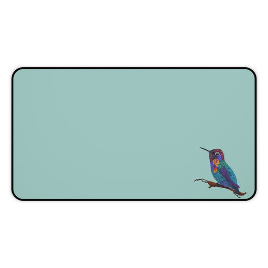 Colorful Hummingbird Desk Mat