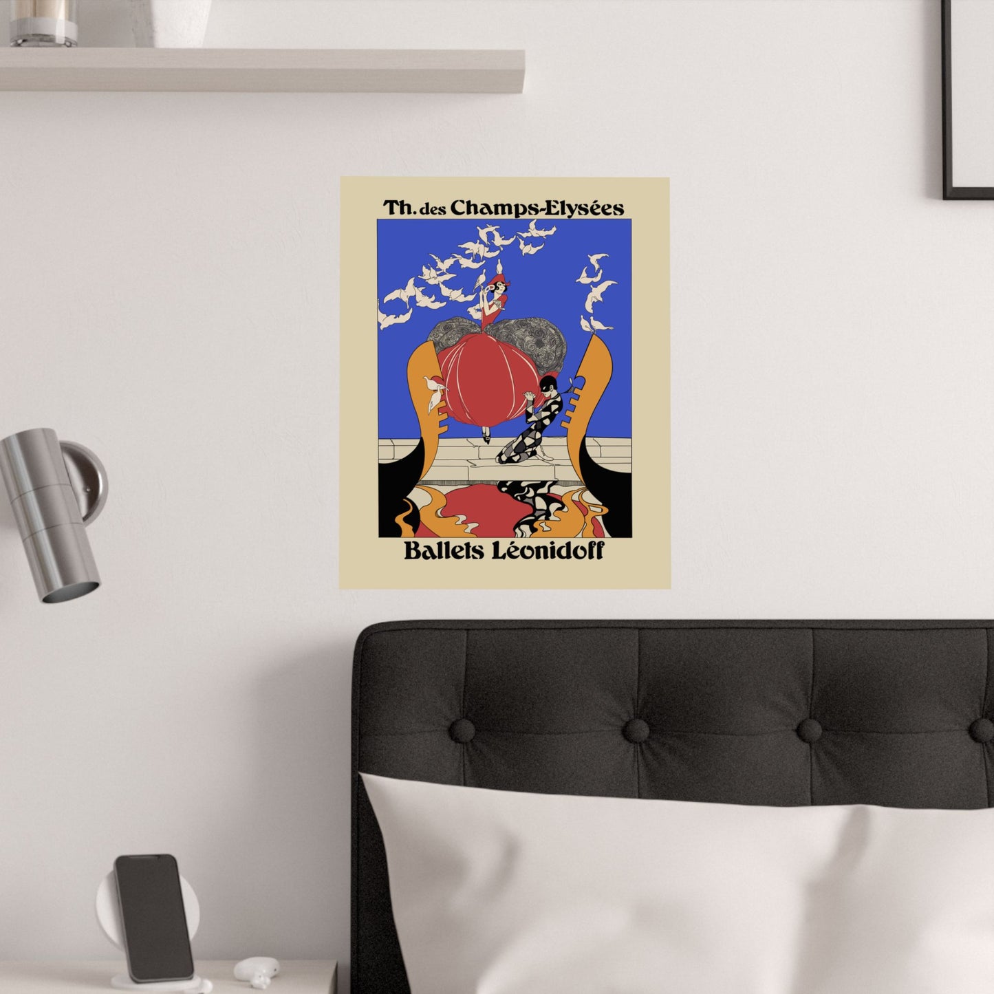 Art Deco Satin Poster - Ballets Léonidoff - Elegant Wall Art Decoration