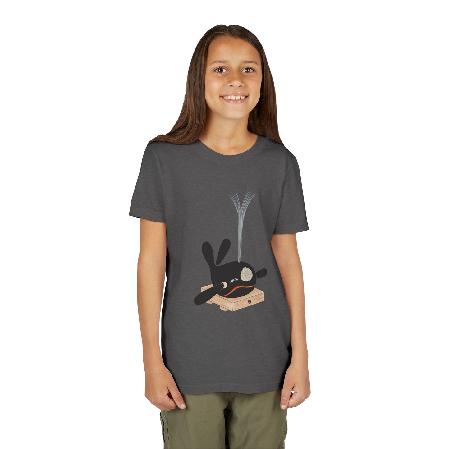 Vintage Japanese Toy Whale Youth T-Shirt — "Kujira no Shoufuki" Whale on Crate Youth Tee
