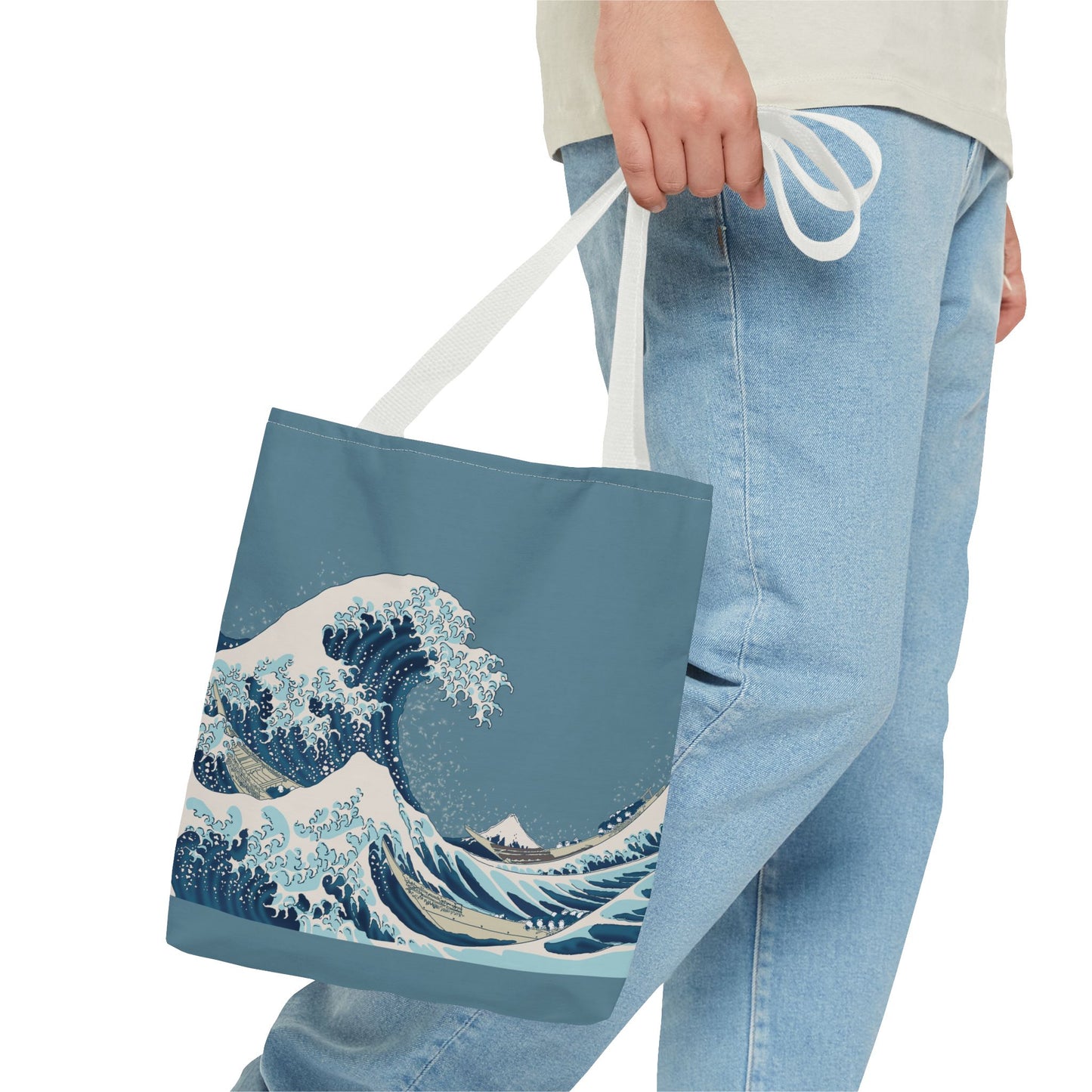Hokusai Great Wave Tote Bag — Japanese Wave Print All-Over Canvas Beach & Market Tote