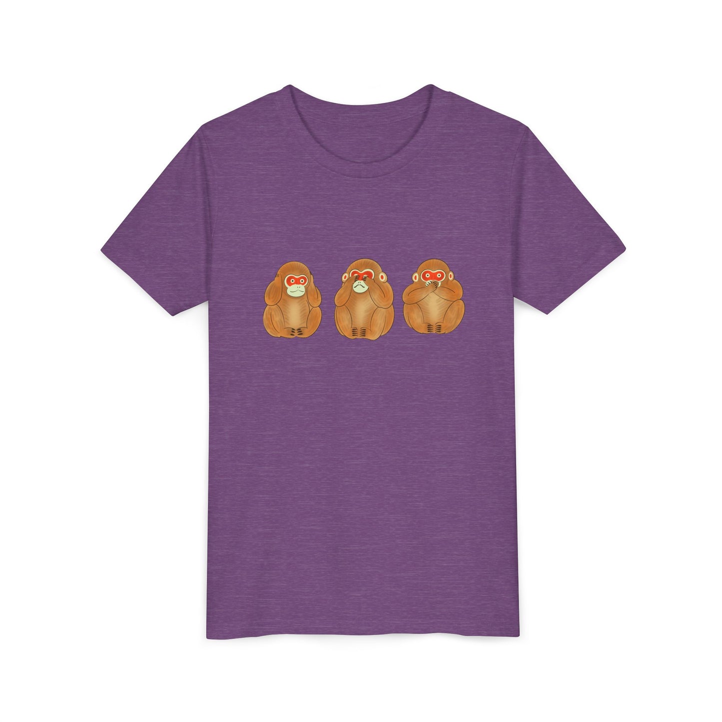 Three Wise Monkeys Fushimi clay doll Youth TShirt | Three Wise Monkeys
