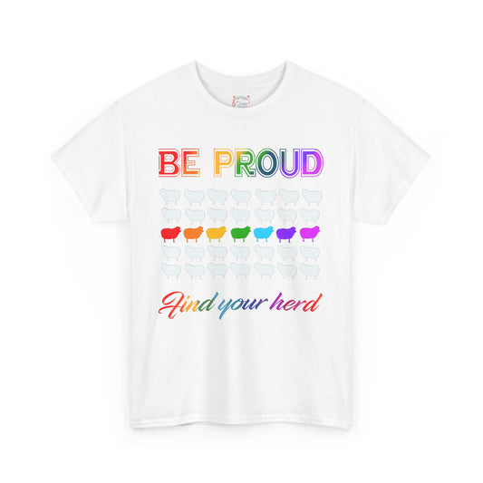 Proud Pride Tee, LGBTQ+ Find Your Herd Unisex Heavy Cotton T-Shirt,