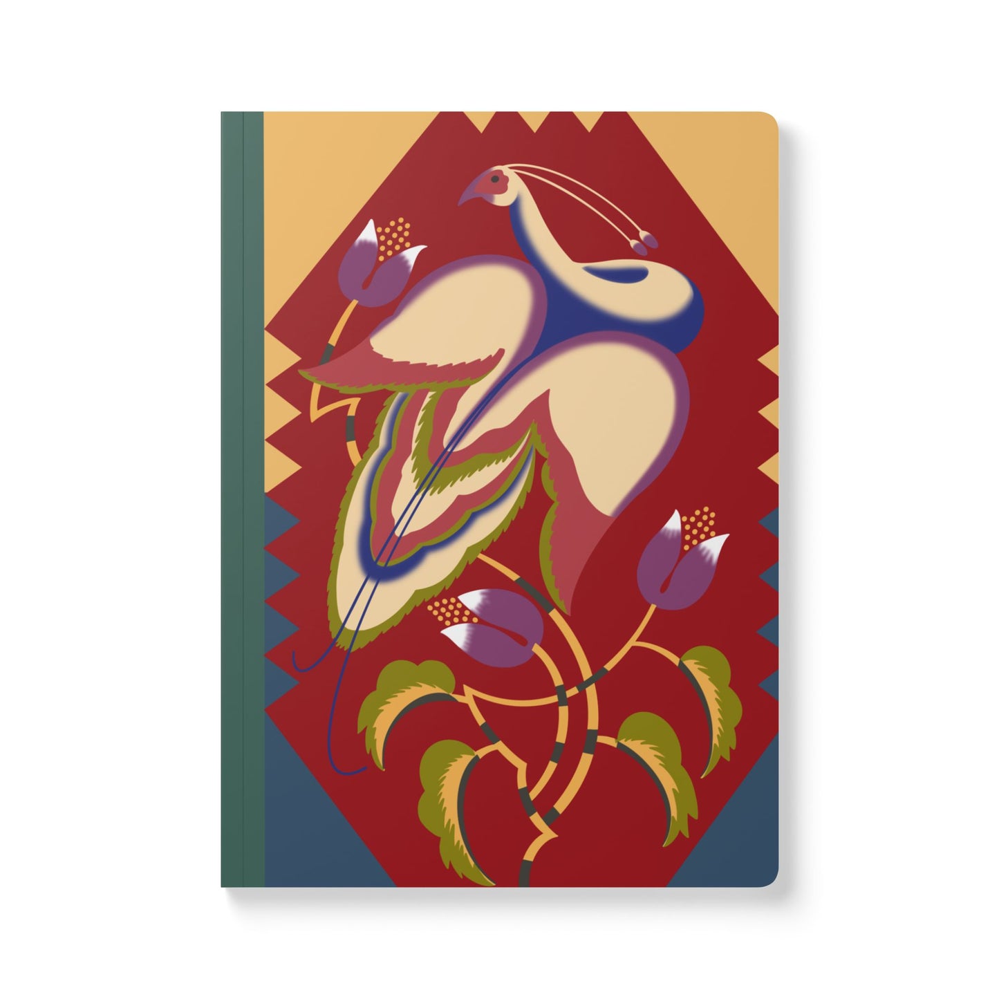 Vintage White Peacock Japanese textbooks Softcover Journal