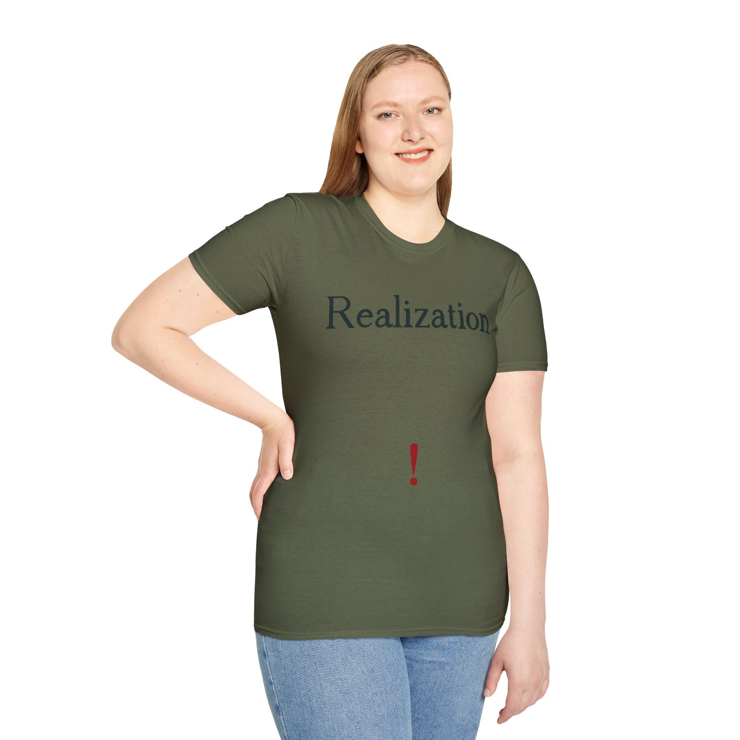 Realization T‑Shirt — Minimalist Inspirational Tee with 'Realization' Text