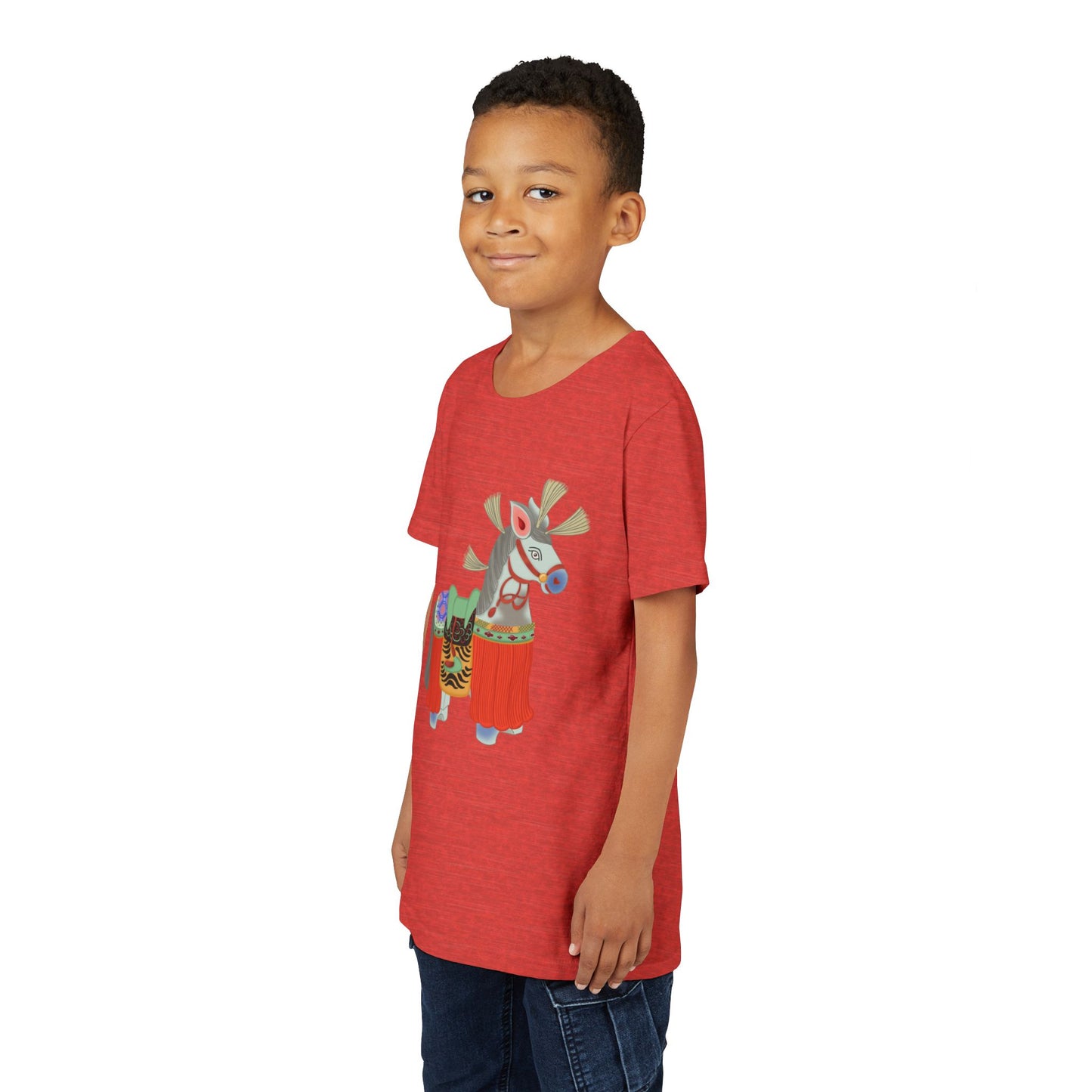 Japanese Folk Toy Horse Youth T-Shirt — Vintage Japanese Design
