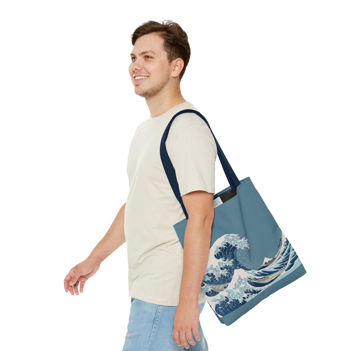 Hokusai Great Wave Tote Bag — Japanese Wave Print All-Over Canvas Beach & Market Tote