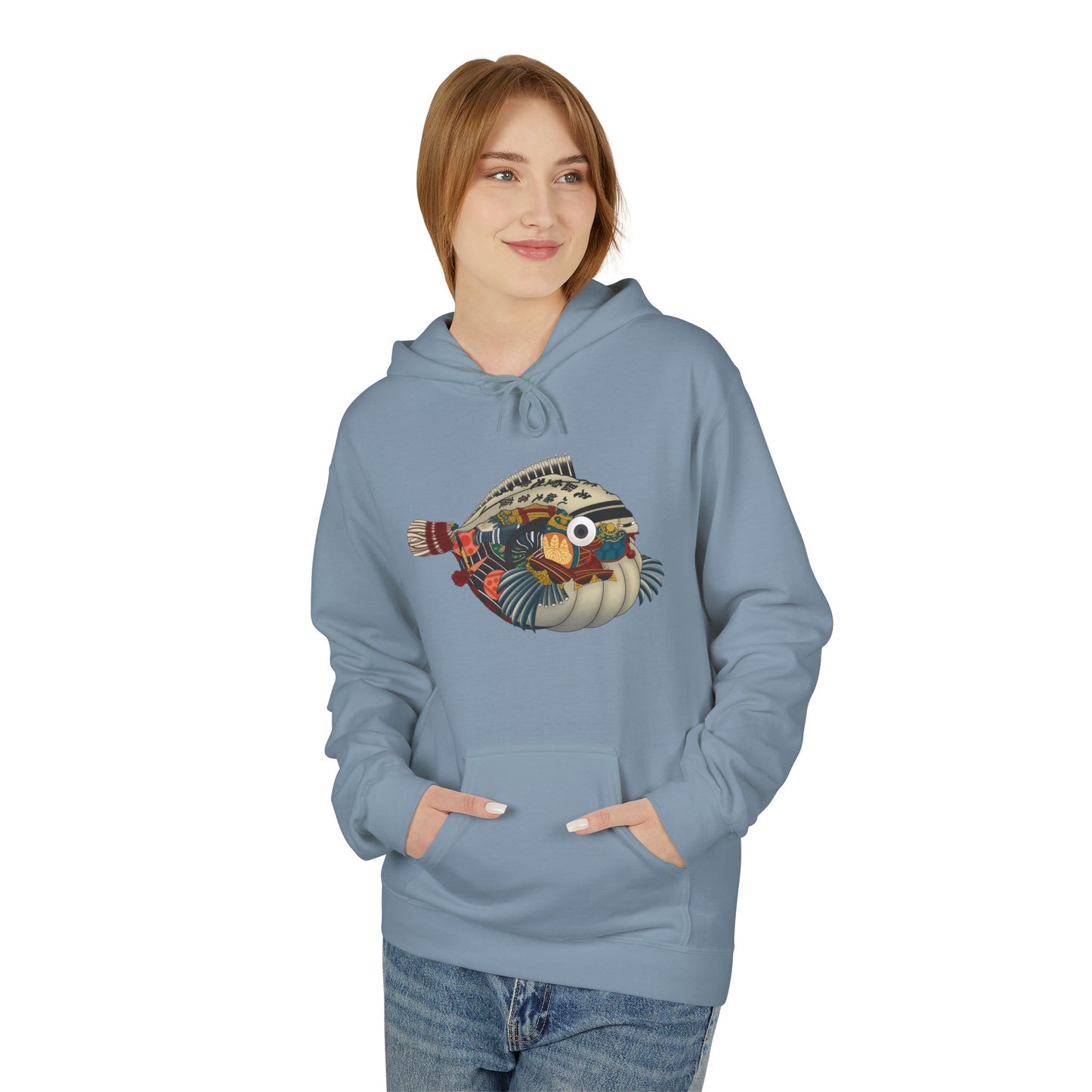 Pufferfish Art Hoodie — Colorful Japanese Fish Graphic Pullover