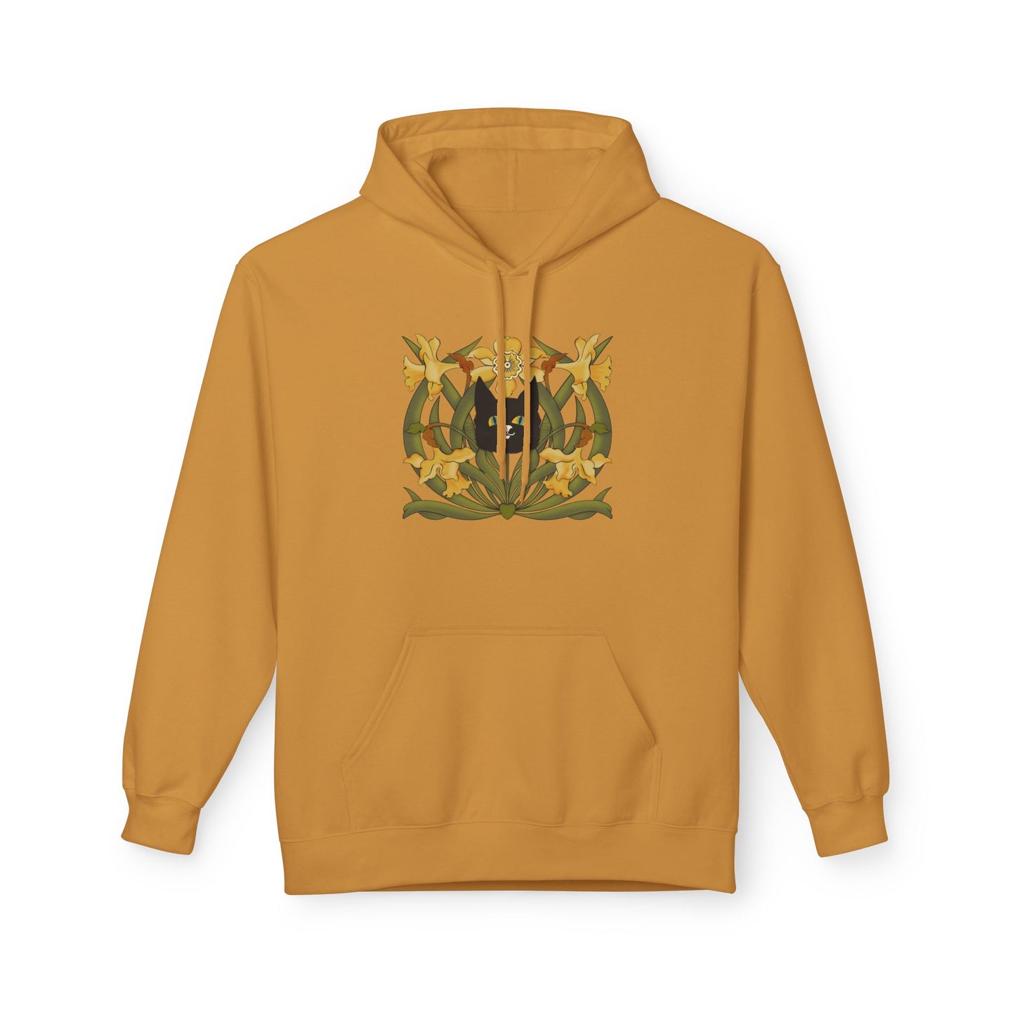 Daffodil Crest Hoodie — Vintage Floral Emblem Pullover