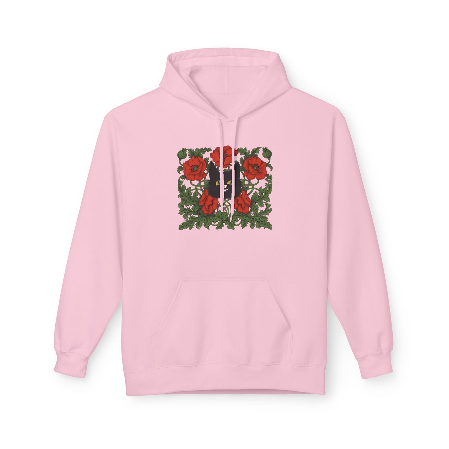 Poppy Floral Hoodie — Red Poppies Vintage Botanical Print