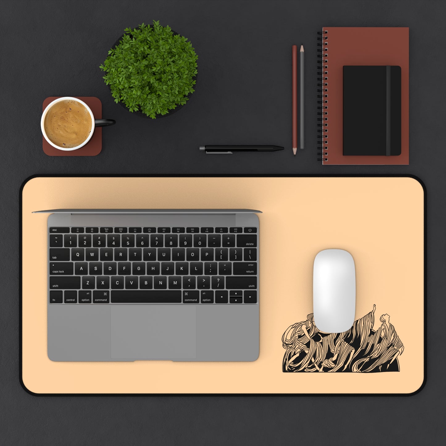 Elegant Desk Mat with Dancing Figure Design