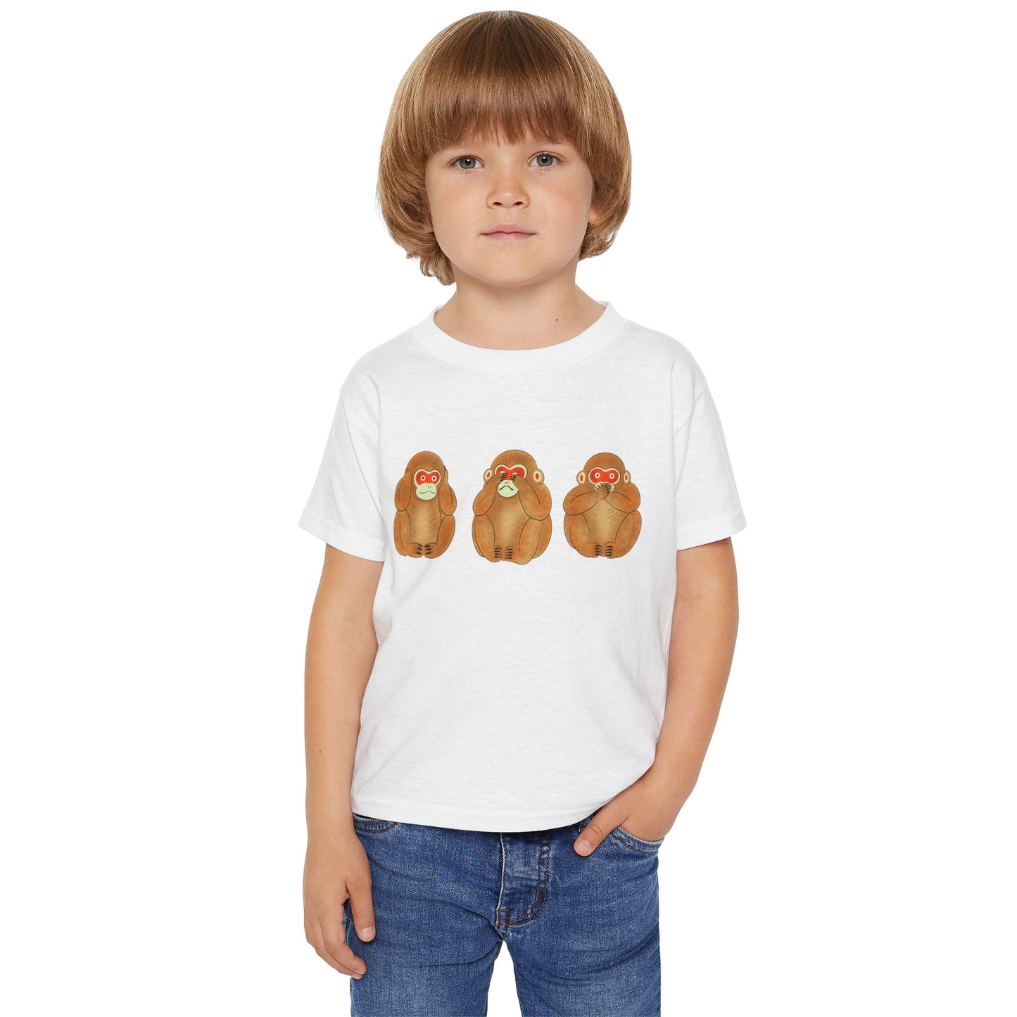 Three Wise Monkeys Fushimi clay doll Toddler TShirt | Three Wise Monkeys