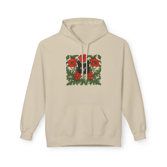 Poppy Floral Hoodie — Red Poppies Vintage Botanical Print