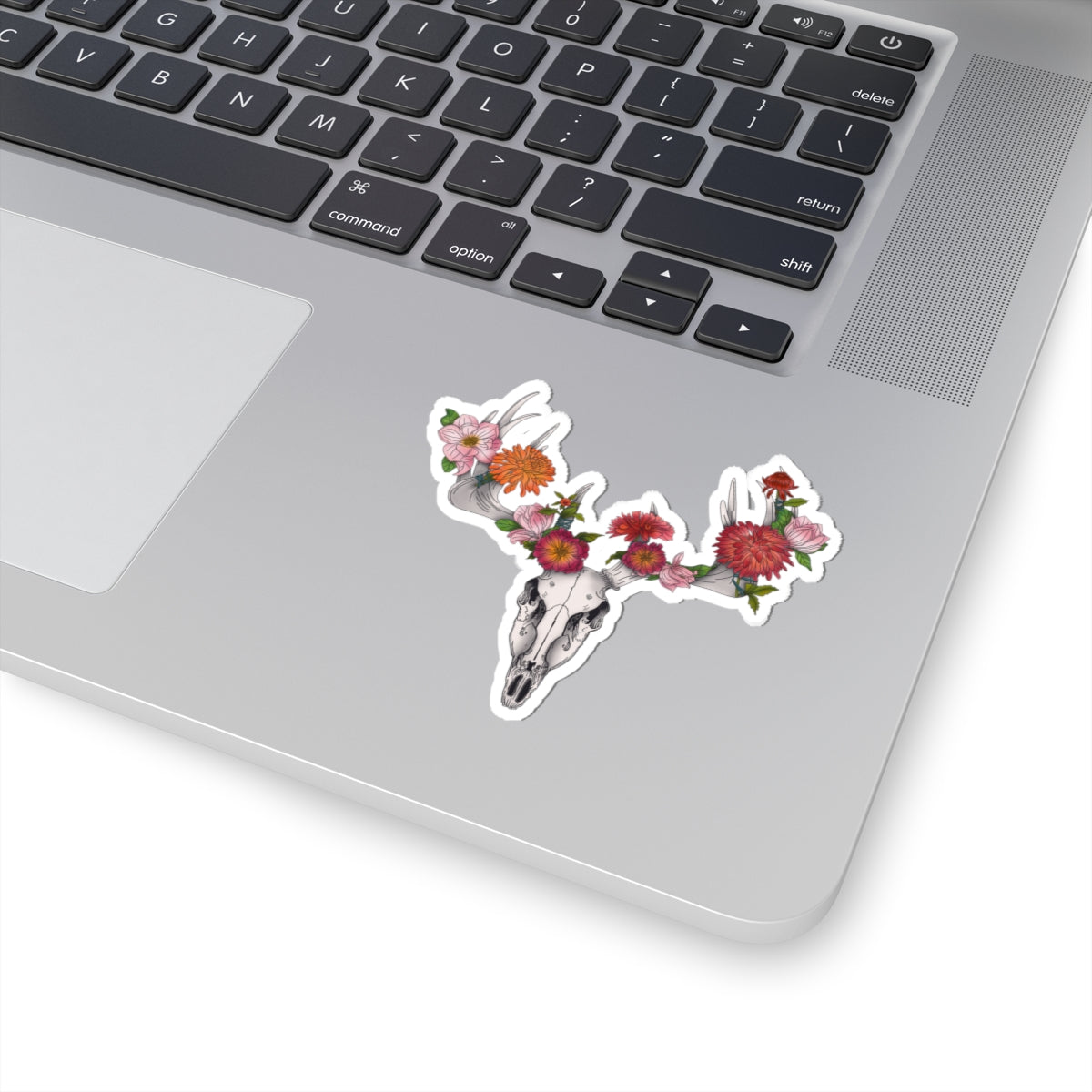 Floral Elk Skull Sticker