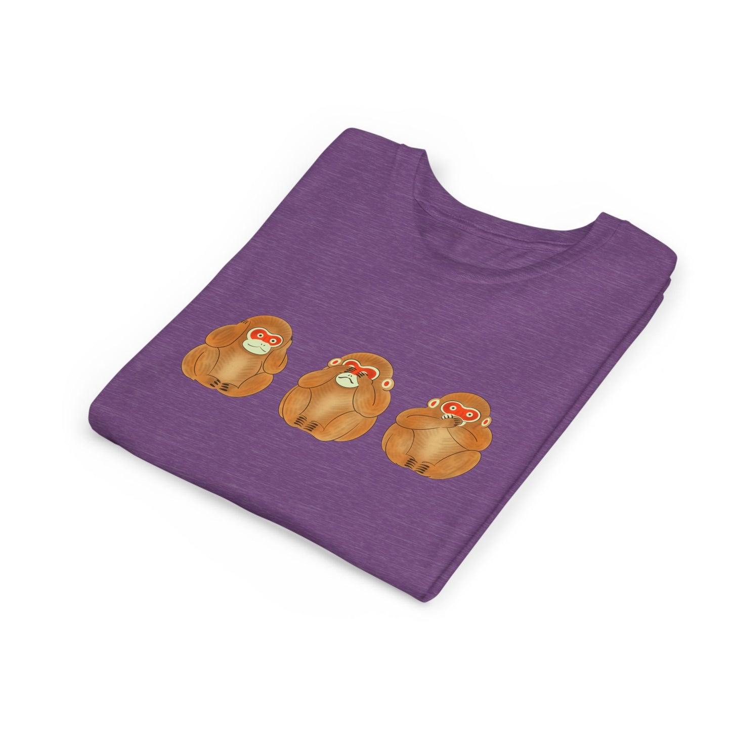 Three Wise Monkeys Fushimi clay doll Youth TShirt | Three Wise Monkeys