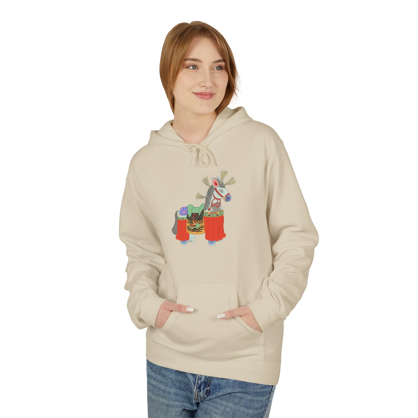 Japanese Vintage Toy Horse Hoodie — Cute Painter Horse Graphic Sweatshirt