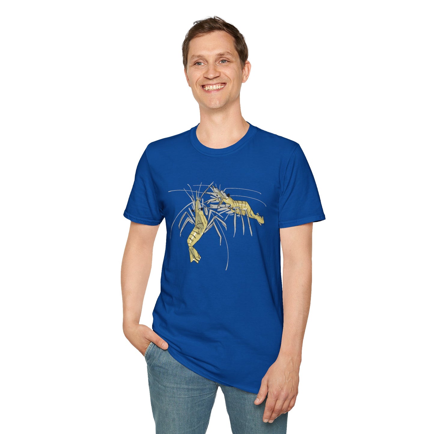 les crevettes by Mathurin Méheut Unizex Tshirt — Minimal Coastal Seafood Graphic Tshirt