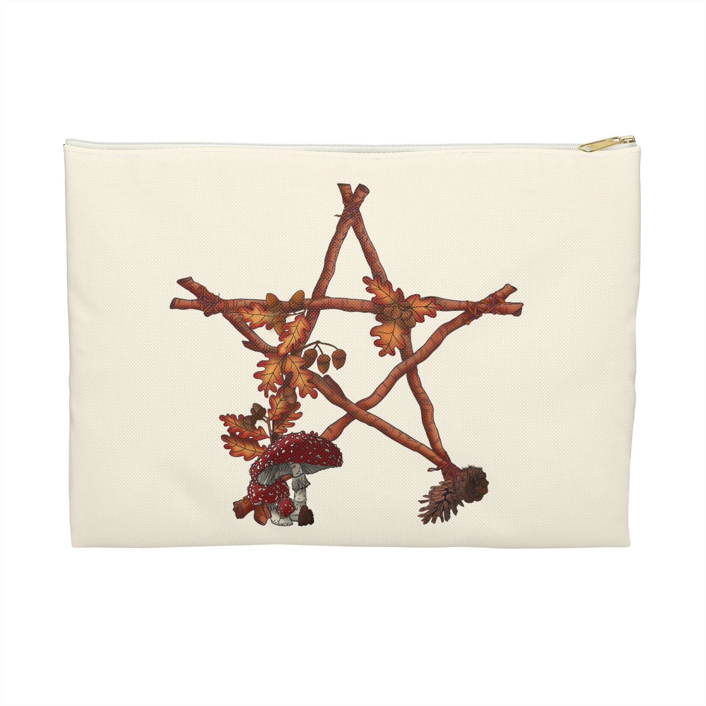 Mabon Accessory Pouch with Nature Motif, Ideal for Gifts, Travel, Makeup, Organzier, Eco-Friendly, Seasonal Decor