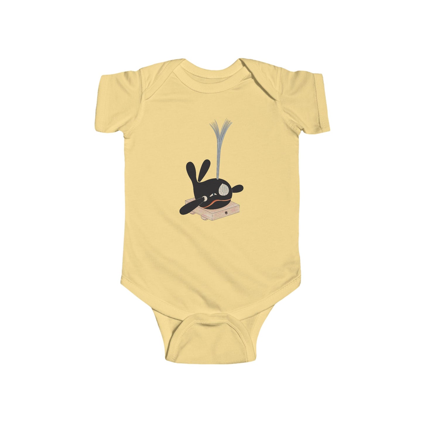 Vintage Japanese Toy Whale Infant Onesie — "Kujira no Shoufuki" Whale on Crate Onesie