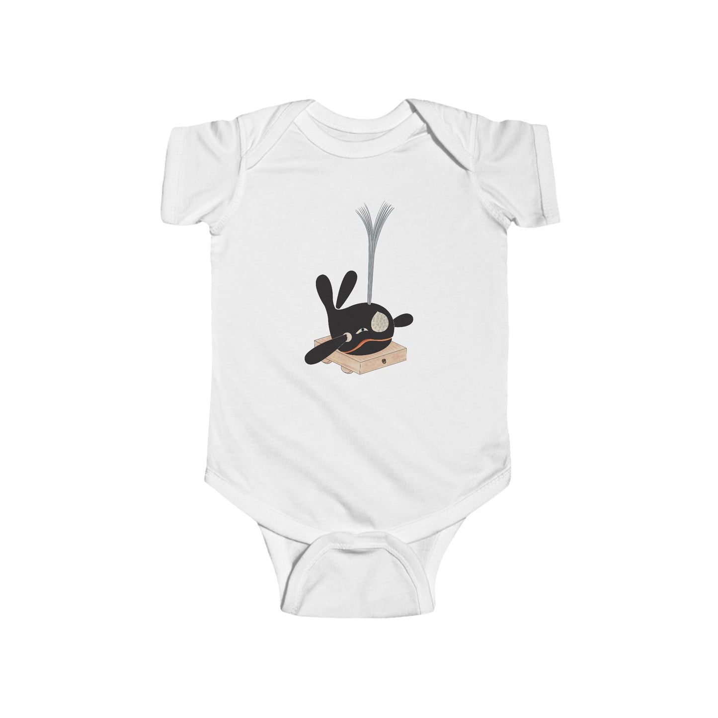 Vintage Japanese Toy Whale Infant Onesie — "Kujira no Shoufuki" Whale on Crate Onesie