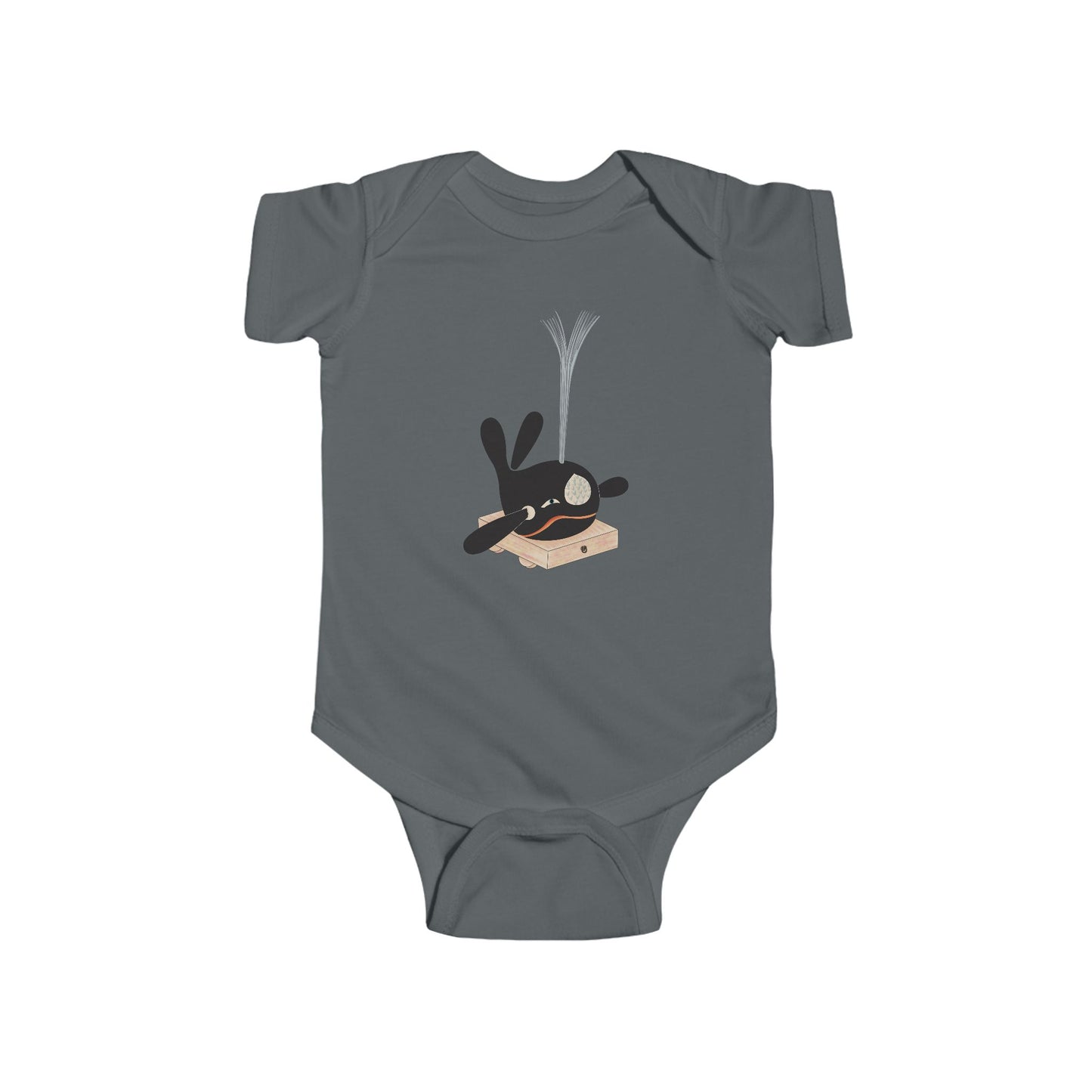 Vintage Japanese Toy Whale Infant Onesie — "Kujira no Shoufuki" Whale on Crate Onesie