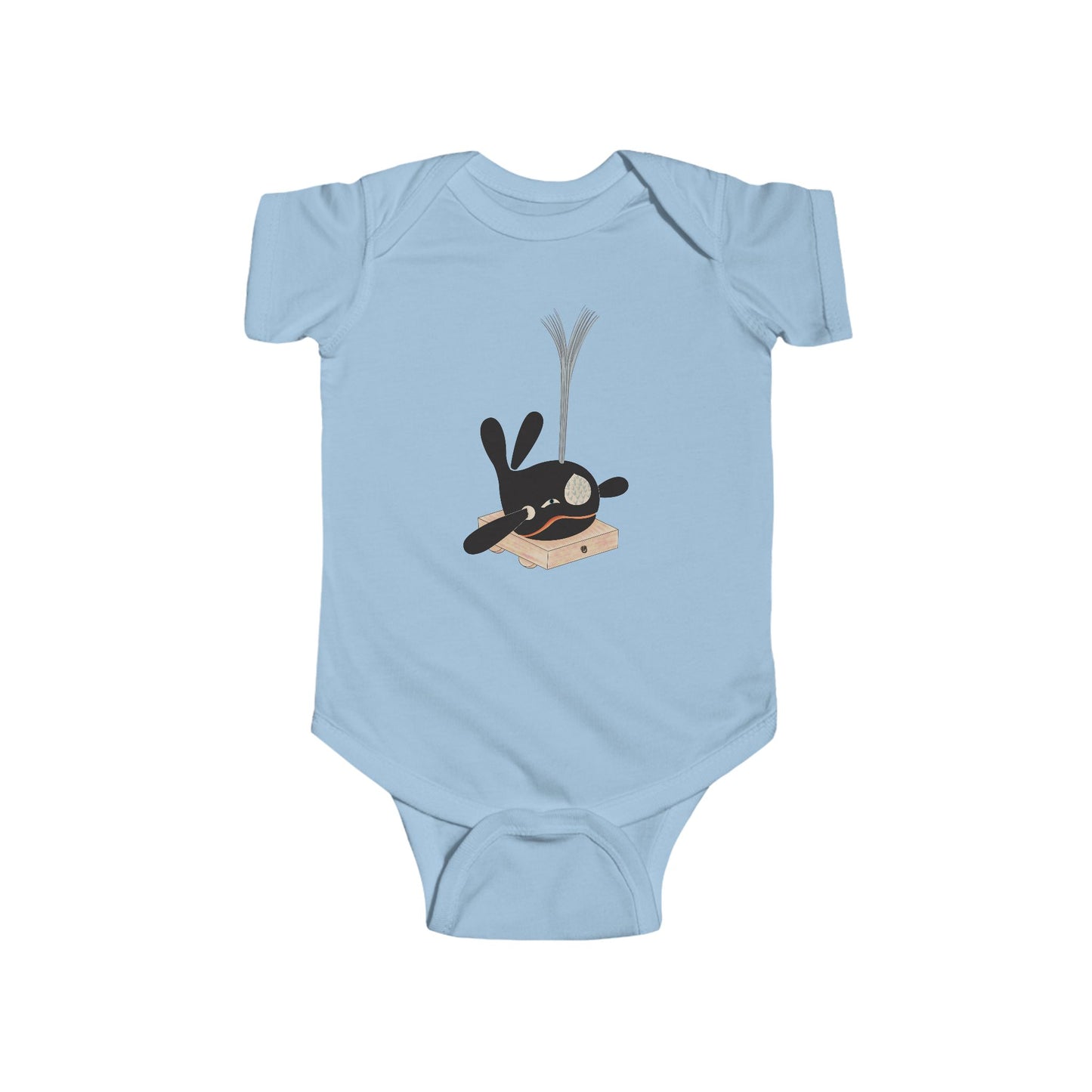 Vintage Japanese Toy Whale Infant Onesie — "Kujira no Shoufuki" Whale on Crate Onesie