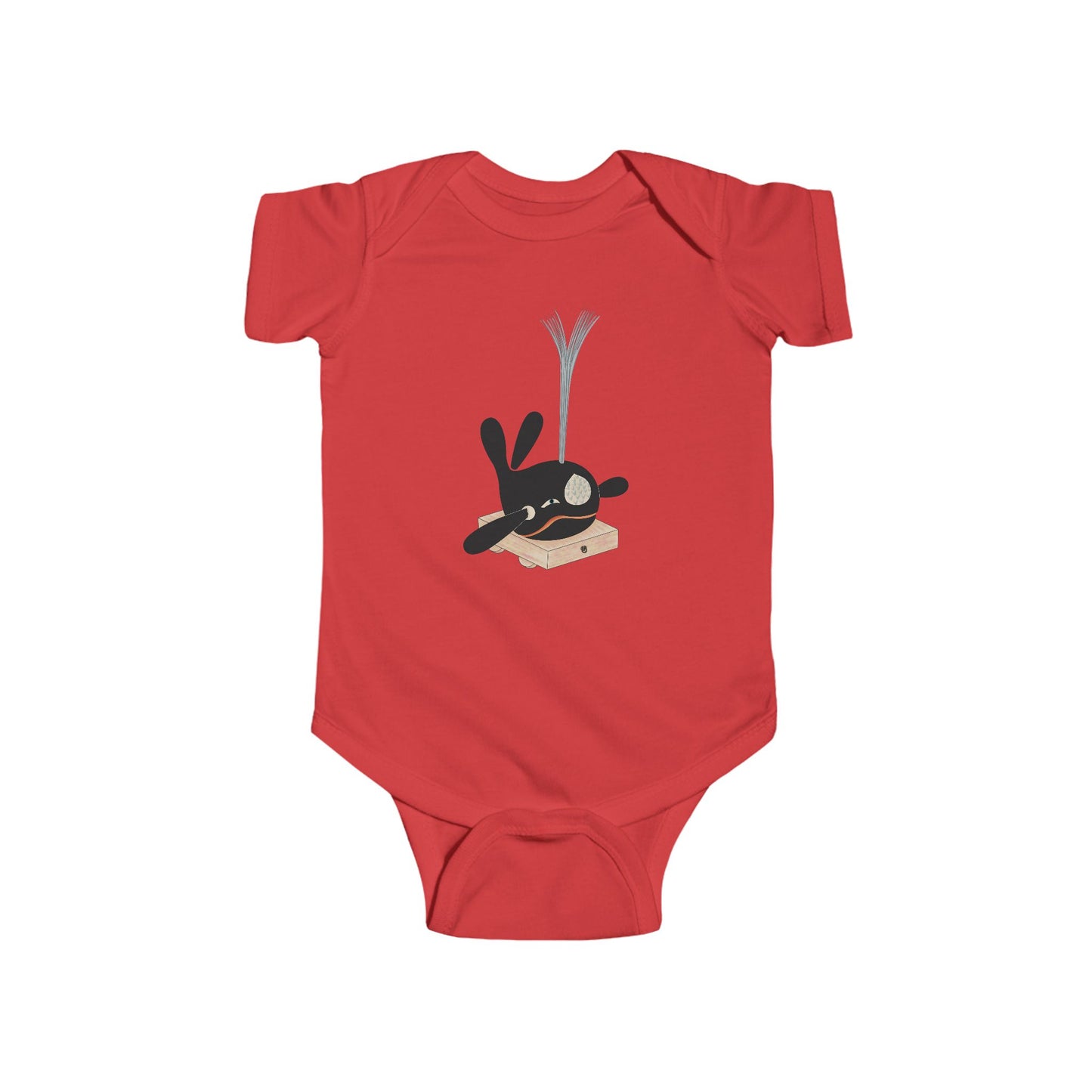 Vintage Japanese Toy Whale Infant Onesie — "Kujira no Shoufuki" Whale on Crate Onesie