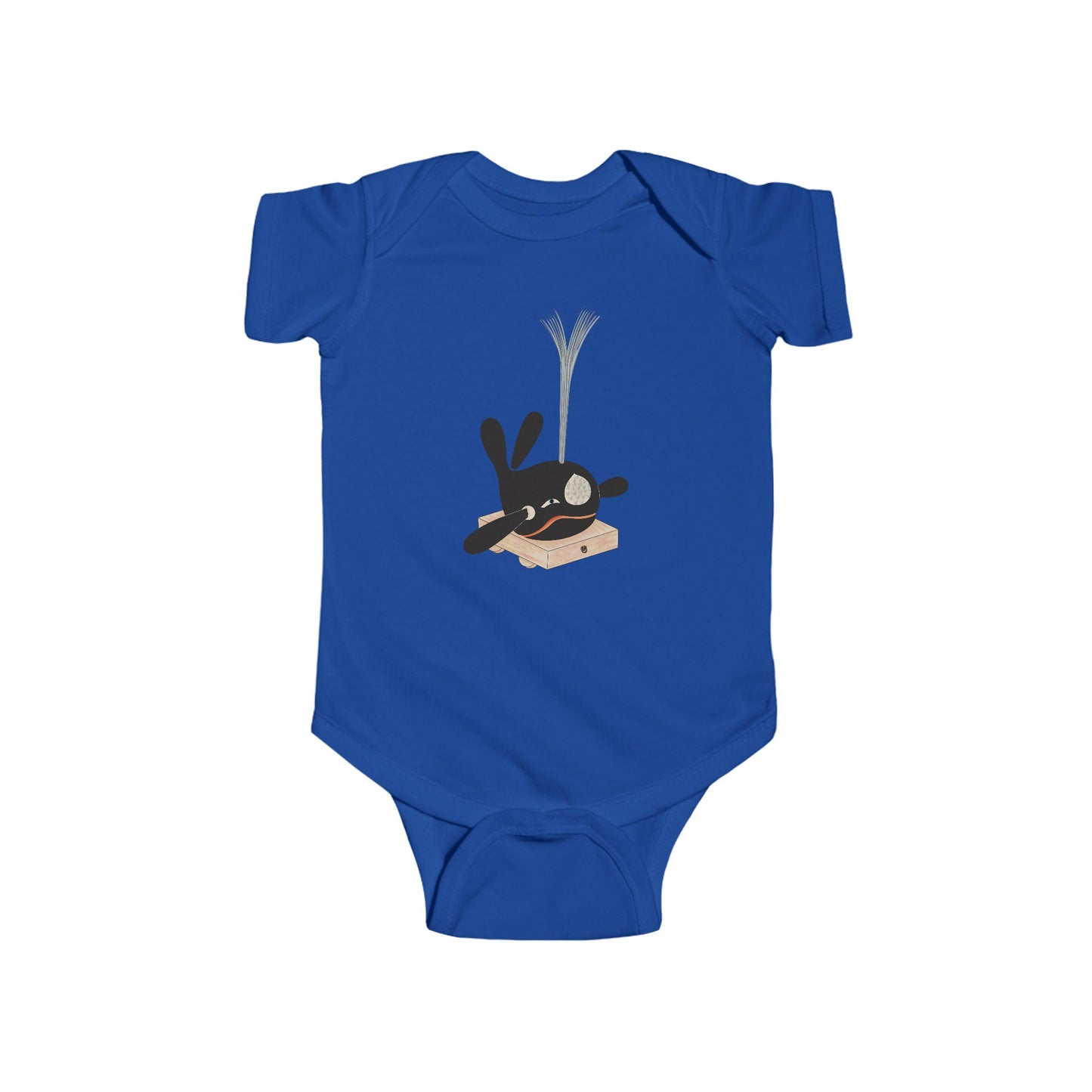 Vintage Japanese Toy Whale Infant Onesie — "Kujira no Shoufuki" Whale on Crate Onesie